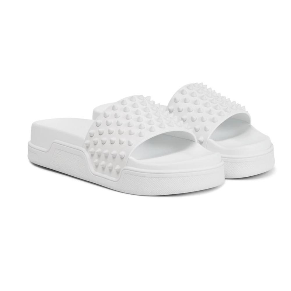 Pool Fun Donna White Studded Sandal Slides WOMEN'S E094